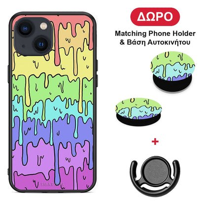 Melting Rainbow - iPhone 13 θήκη + Δώρο Phone Holder & Βάση Αυτοκινήτου