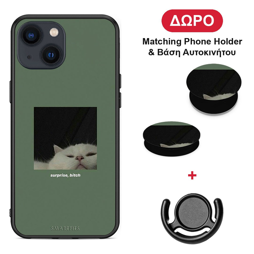 Bitch Surprise - iPhone 13 Mini θήκη + Δώρο Phone Holder & Βάση Αυτοκινήτου