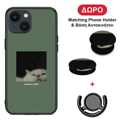 Bitch Surprise - iPhone 13 Mini θήκη + Δώρο Phone Holder & Βάση Αυτοκινήτου