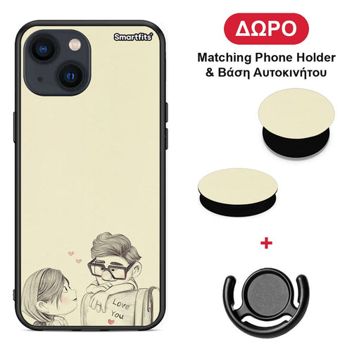 Carl And Ellie - iPhone 13 Mini θήκη + Δώρο Phone Holder & Βάση Αυτοκινήτου