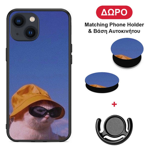 Cat Diva - iPhone 13 Mini θήκη + Δώρο Phone Holder & Βάση Αυτοκινήτου