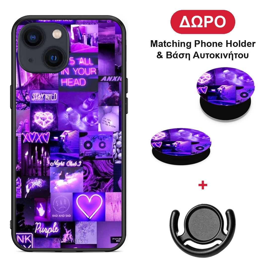 Collage Stay Wild - iPhone 13 Mini θήκη + Δώρο Phone Holder & Βάση Αυτοκινήτου