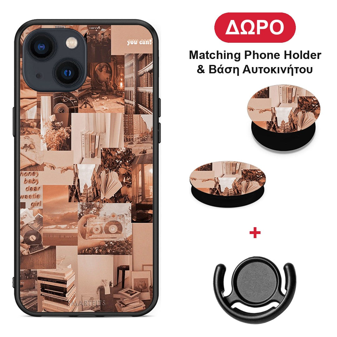 Collage You Can - iPhone 13 Mini θήκη + Δώρο Phone Holder & Βάση Αυτοκινήτου