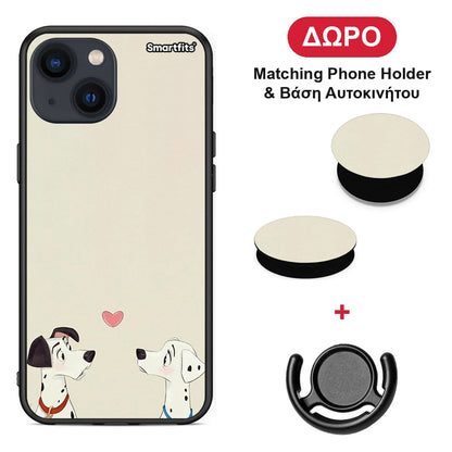 Dalmatians Love - iPhone 13 Mini θήκη + Δώρο Phone Holder & Βάση Αυτοκινήτου