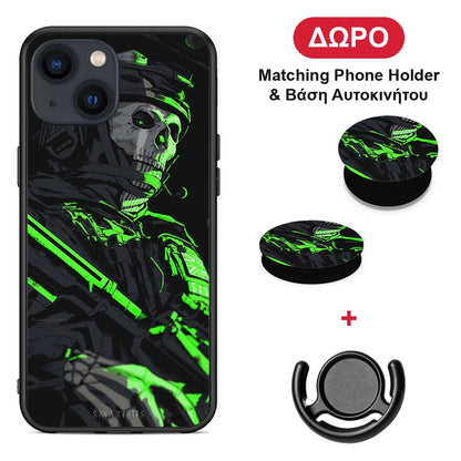 Green Soldier - iPhone 13 Mini θήκη + Δώρο Phone Holder & Βάση Αυτοκινήτου