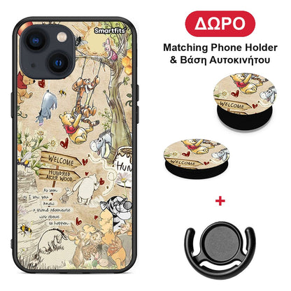 Happy Friends - iPhone 13 Mini θήκη + Δώρο Phone Holder & Βάση Αυτοκινήτου