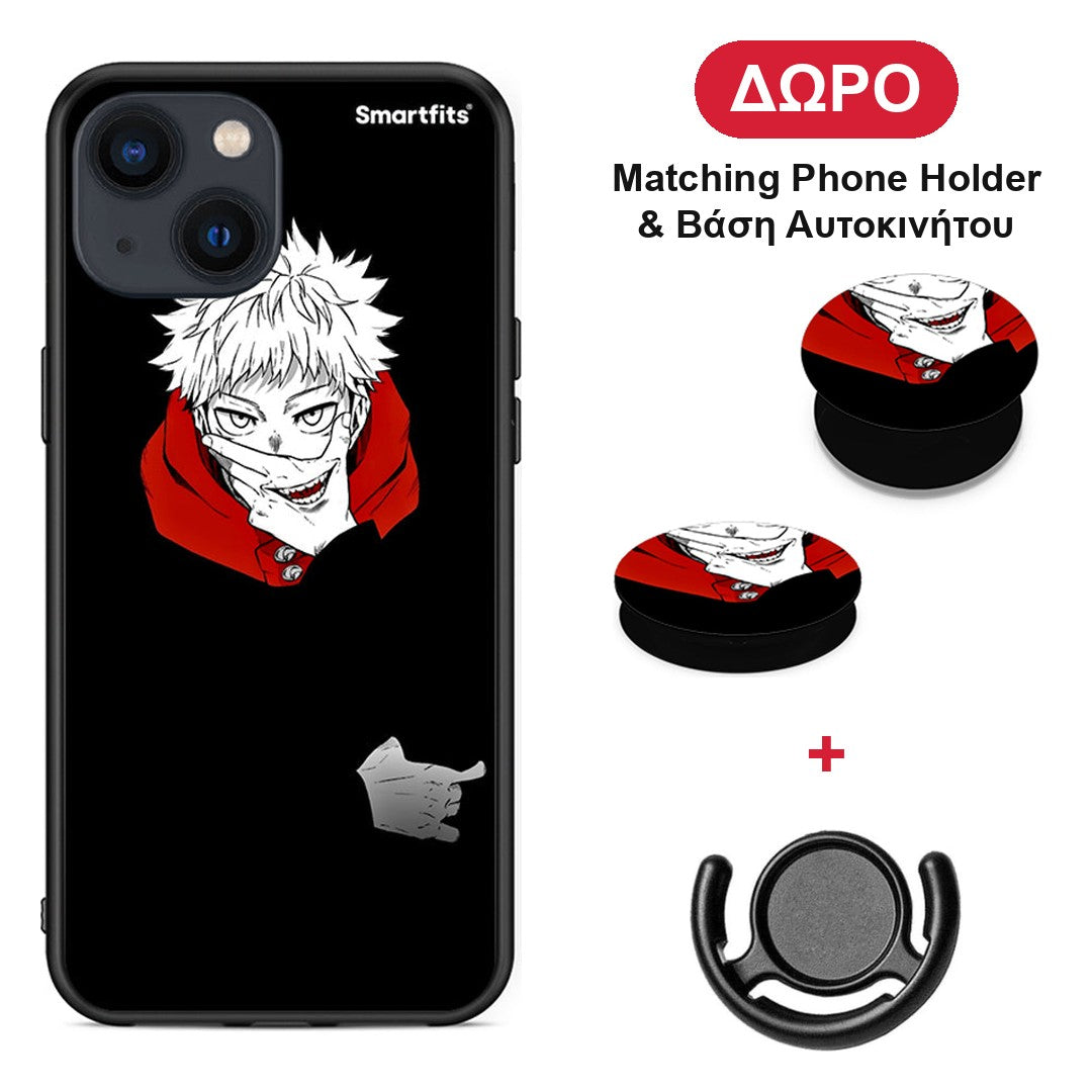 Itadori Anime - iPhone 13 Mini θήκη + Δώρο Phone Holder & Βάση Αυτοκινήτου