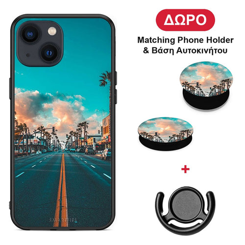 Landscape City - iPhone 13 Mini θήκη + Δώρο Phone Holder & Βάση Αυτοκινήτου