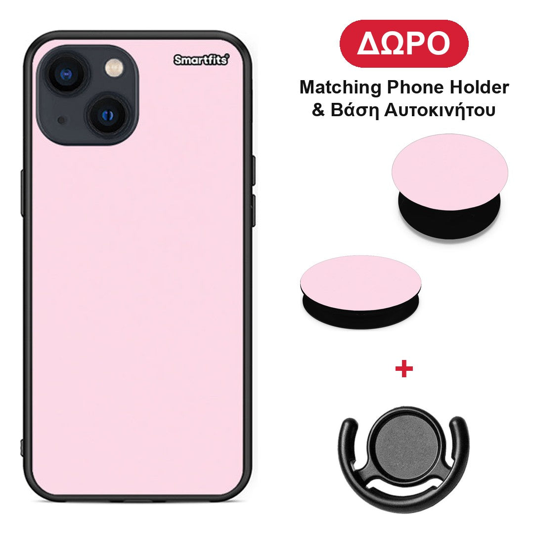 Pale Pink - iPhone 13 Mini θήκη + Δώρο Phone Holder & Βάση Αυτοκινήτου