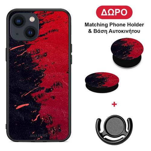 Red Paint - iPhone 13 Mini θήκη + Δώρο Phone Holder & Βάση Αυτοκινήτου