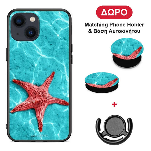 Red Starfish - iPhone 13 Mini θήκη + Δώρο Phone Holder & Βάση Αυτοκινήτου