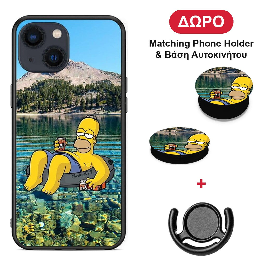 Summer Happiness - iPhone 13 Mini θήκη + Δώρο Phone Holder & Βάση Αυτοκινήτου