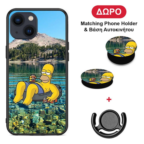 Summer Happiness - iPhone 13 Mini θήκη + Δώρο Phone Holder & Βάση Αυτοκινήτου