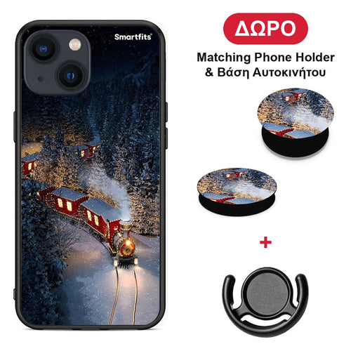 Xmas Train - iPhone 13 Mini θήκη + Δώρο Phone Holder & Βάση Αυτοκινήτου