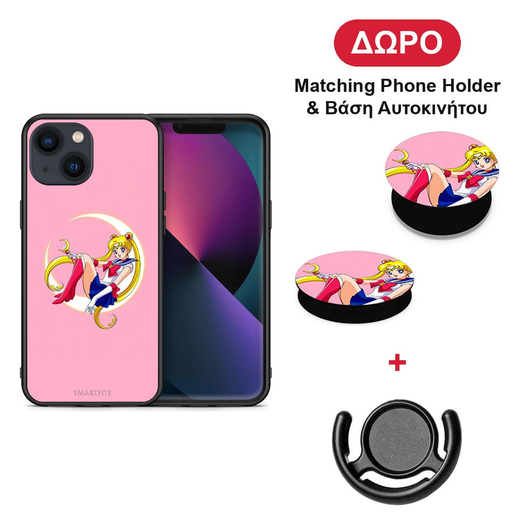 Moon Girl - iPhone 13 θήκη + Δώρο Phone Holder & Βάση Αυτοκινήτου