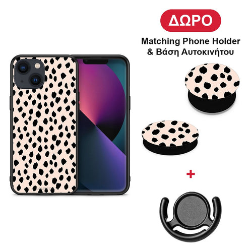 New Polka Dots - iPhone 13 θήκη + Δώρο Phone Holder & Βάση Αυτοκινήτου