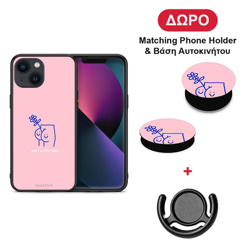Nice Day - iPhone 13 θήκη + Δώρο Phone Holder & Βάση Αυτοκινήτου
