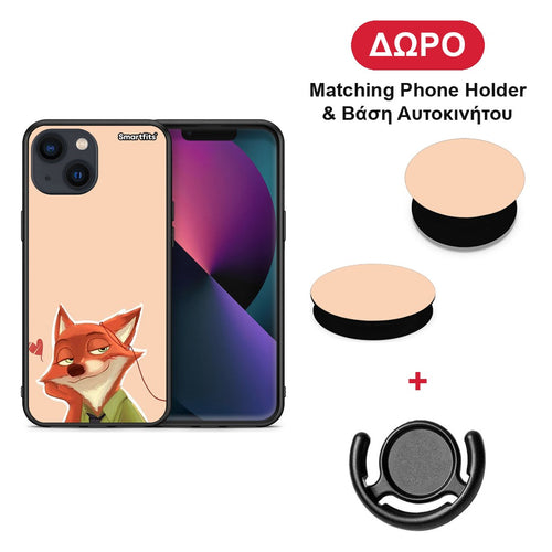 Nick Wilde And Judy Hopps Love 1 - iPhone 13 θήκη + Δώρο Phone Holder & Βάση Αυτοκινήτου