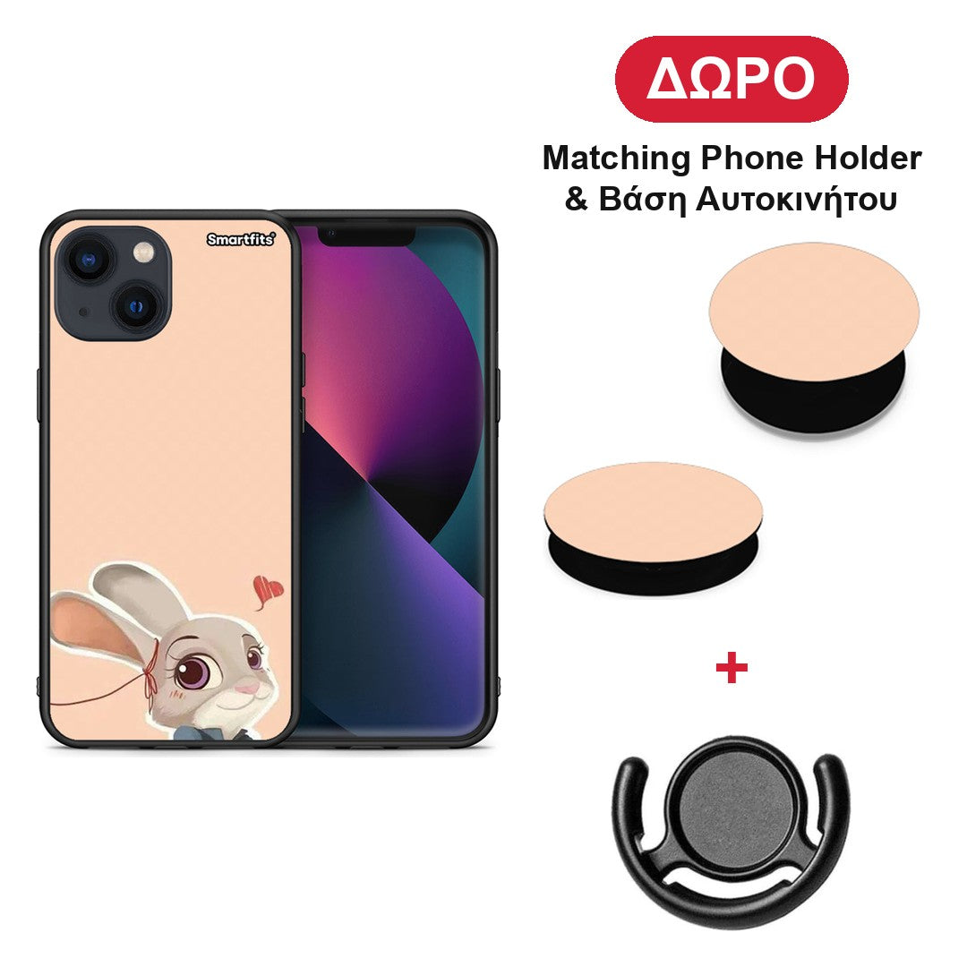 Nick Wilde And Judy Hopps Love 2 - iPhone 13 θήκη + Δώρο Phone Holder & Βάση Αυτοκινήτου