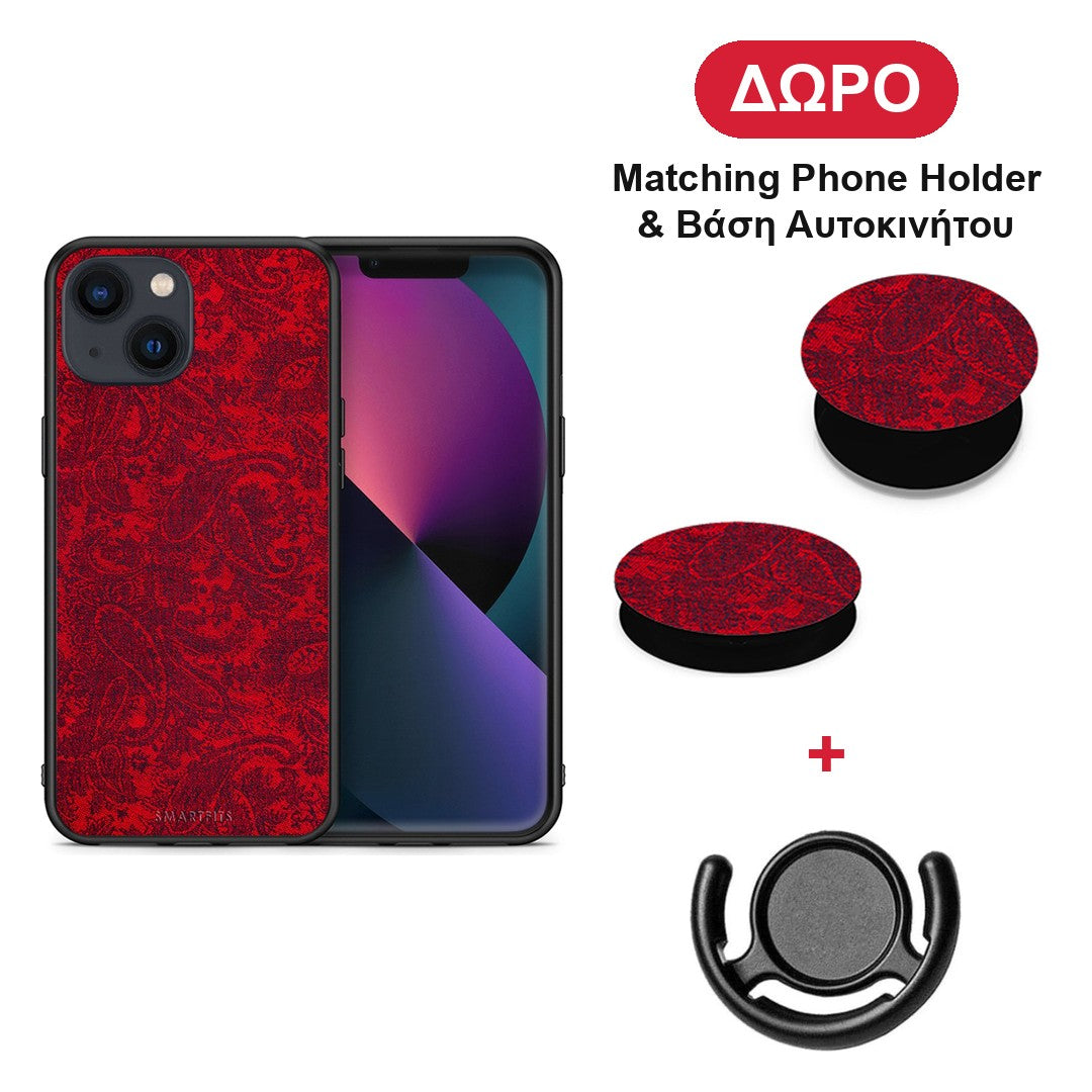 Paisley Cashmere - iPhone 13 θήκη + Δώρο Phone Holder & Βάση Αυτοκινήτου