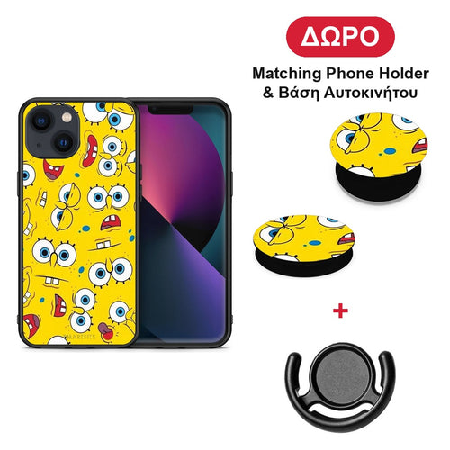 PopArt Sponge - iPhone 13 θήκη + Δώρο Phone Holder & Βάση Αυτοκινήτου