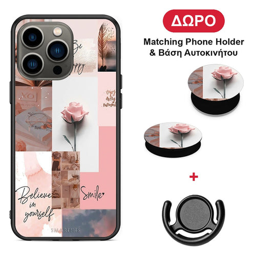 Aesthetic Collage - iPhone 13 Pro θήκη + Δώρο Phone Holder & Βάση Αυτοκινήτου