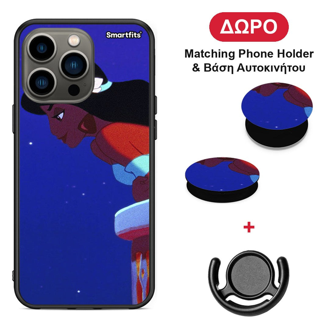Alladin And Jasmine Love 2 - iPhone 13 Pro θήκη + Δώρο Phone Holder & Βάση Αυτοκινήτου