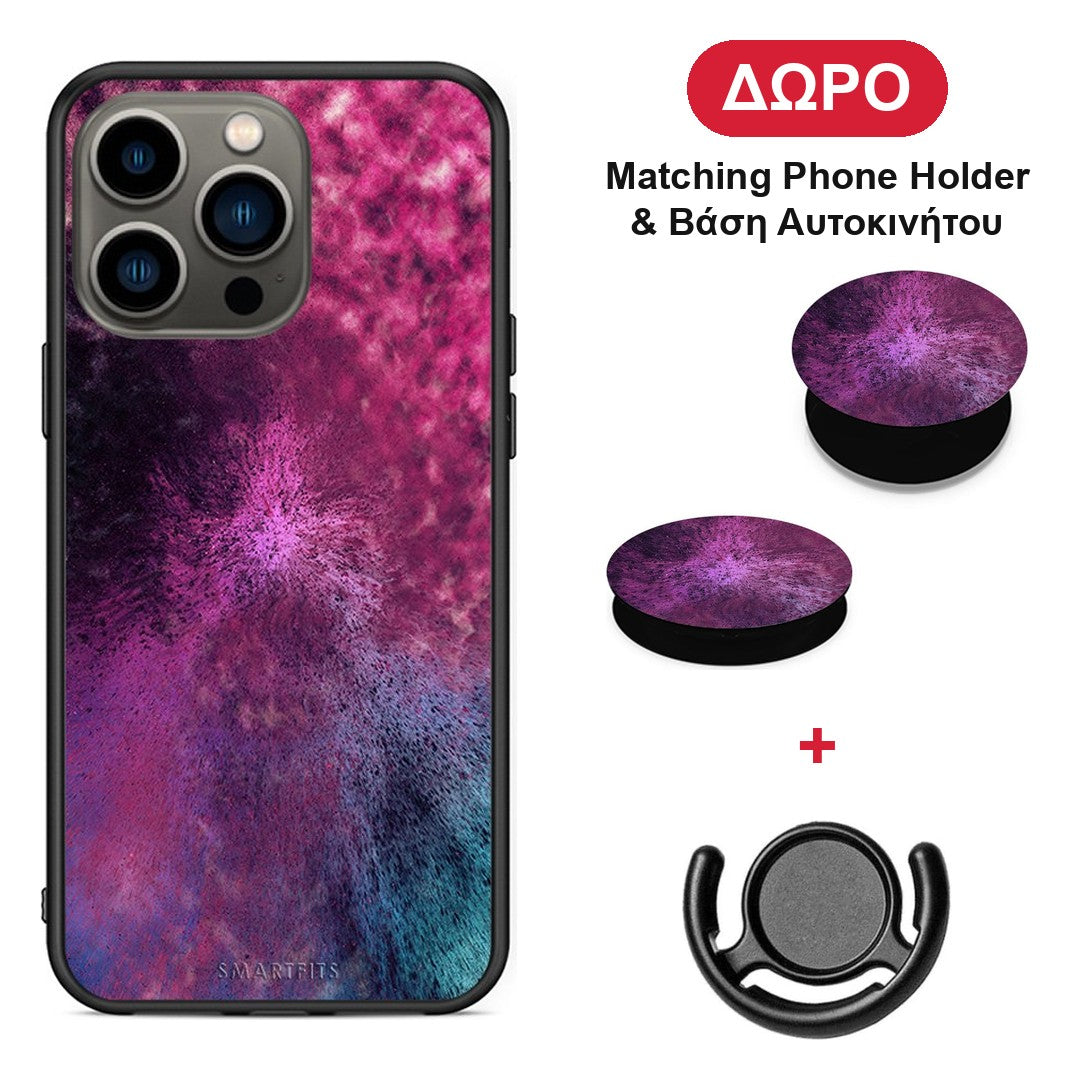 Galactic Aurora - iPhone 13 Pro θήκη + Δώρο Phone Holder & Βάση Αυτοκινήτου