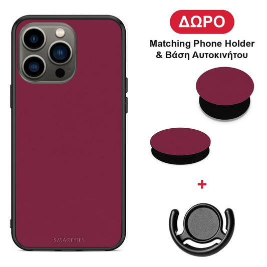 Burgundy - iPhone 13 Pro θήκη + Δώρο Phone Holder & Βάση Αυτοκινήτου