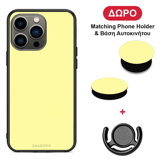 Butter Yellow - iPhone 13 Pro θήκη + Δώρο Phone Holder & Βάση Αυτοκινήτου