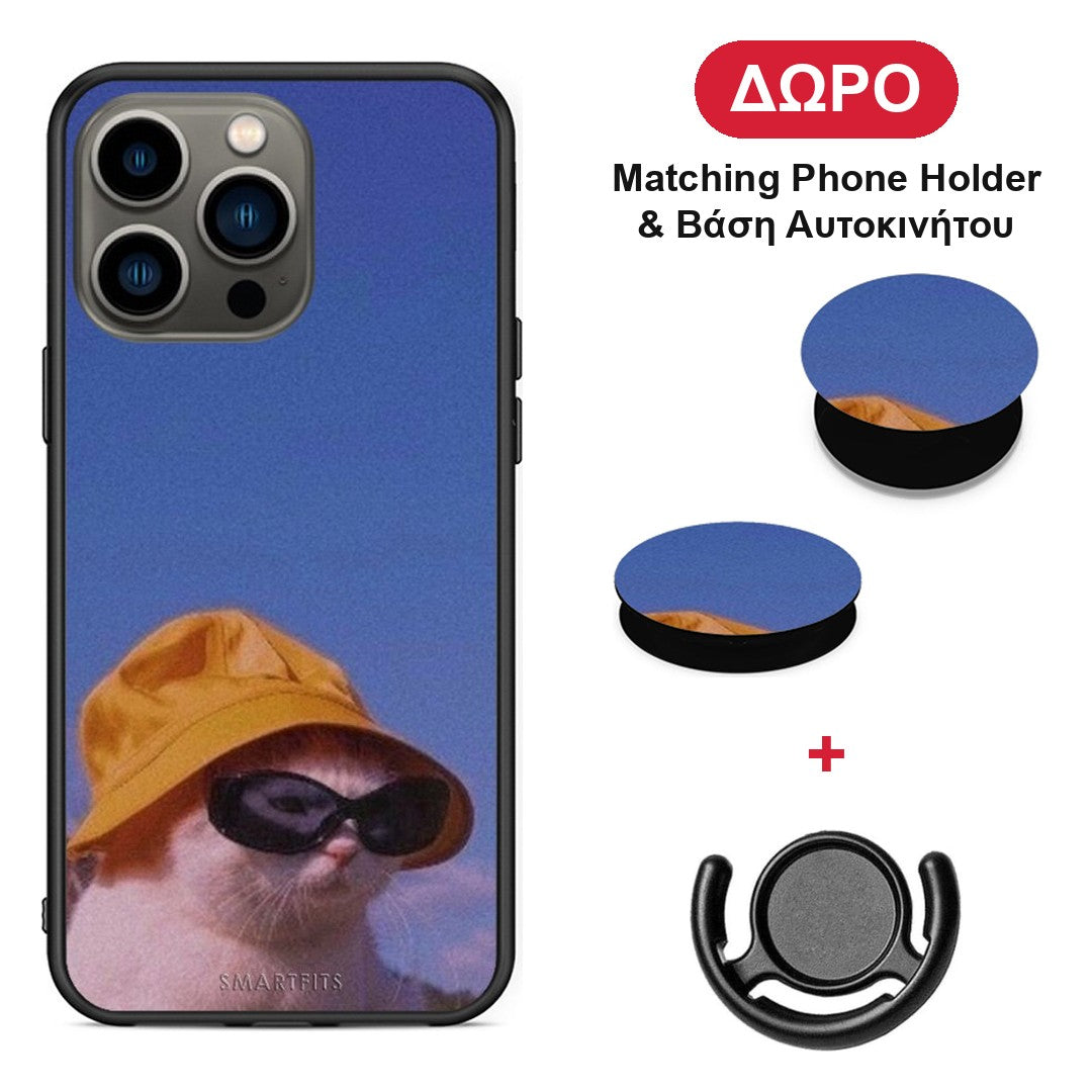 Cat Diva - iPhone 13 Pro θήκη + Δώρο Phone Holder & Βάση Αυτοκινήτου