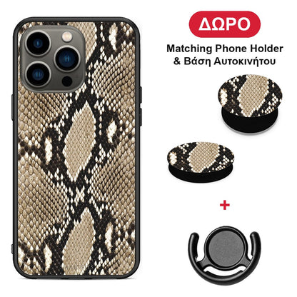 Animal Fashion Snake - iPhone 13 Pro θήκη + Δώρο Phone Holder & Βάση Αυτοκινήτου