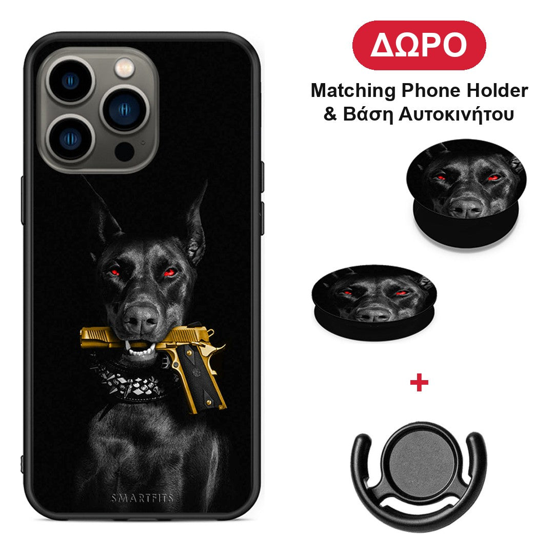 Golden Gun - iPhone 13 Pro θήκη + Δώρο Phone Holder & Βάση Αυτοκινήτου