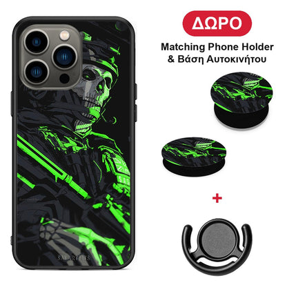 Green Soldier - iPhone 13 Pro θήκη + Δώρο Phone Holder & Βάση Αυτοκινήτου