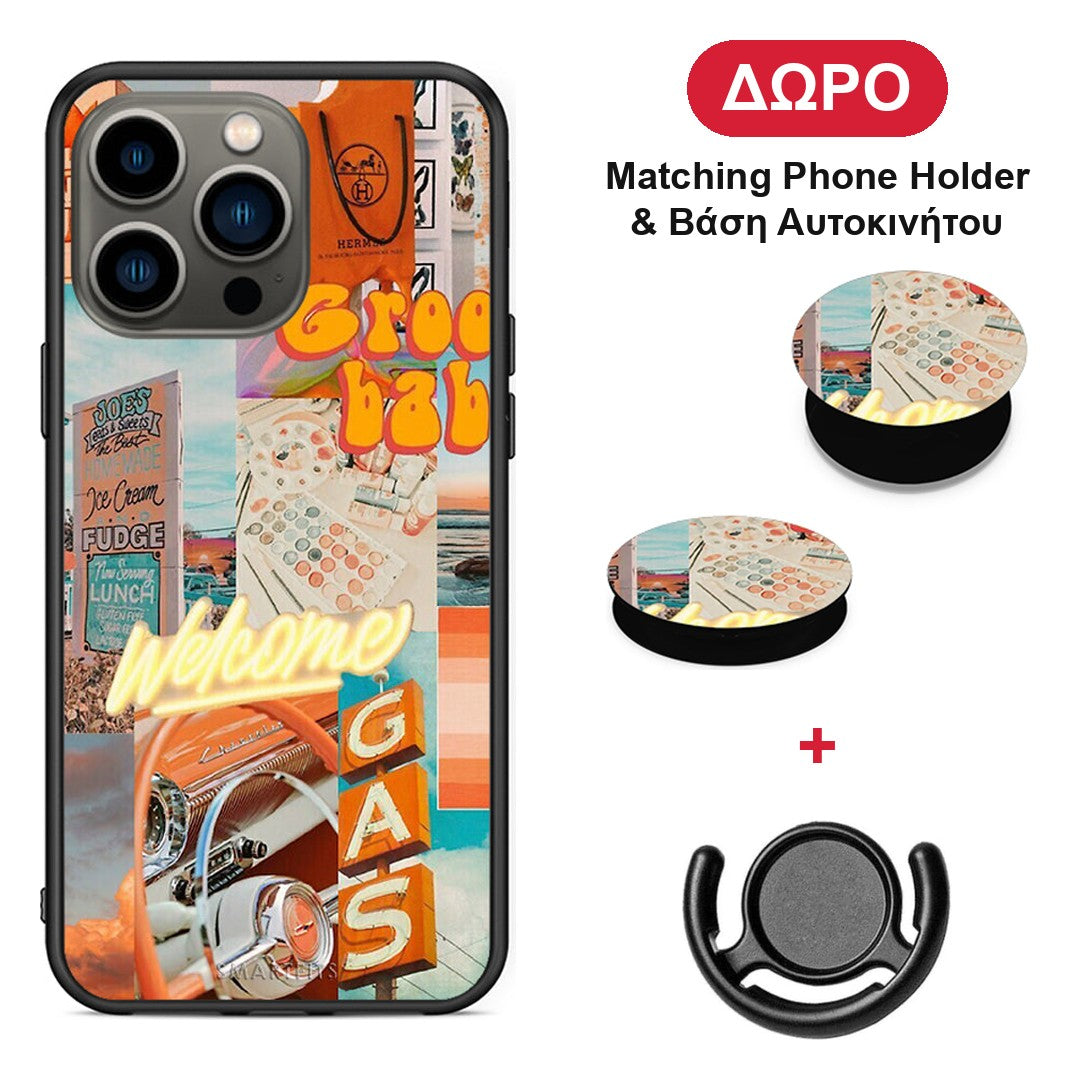 Groovy Babe - iPhone 13 Pro θήκη + Δώρο Phone Holder & Βάση Αυτοκινήτου