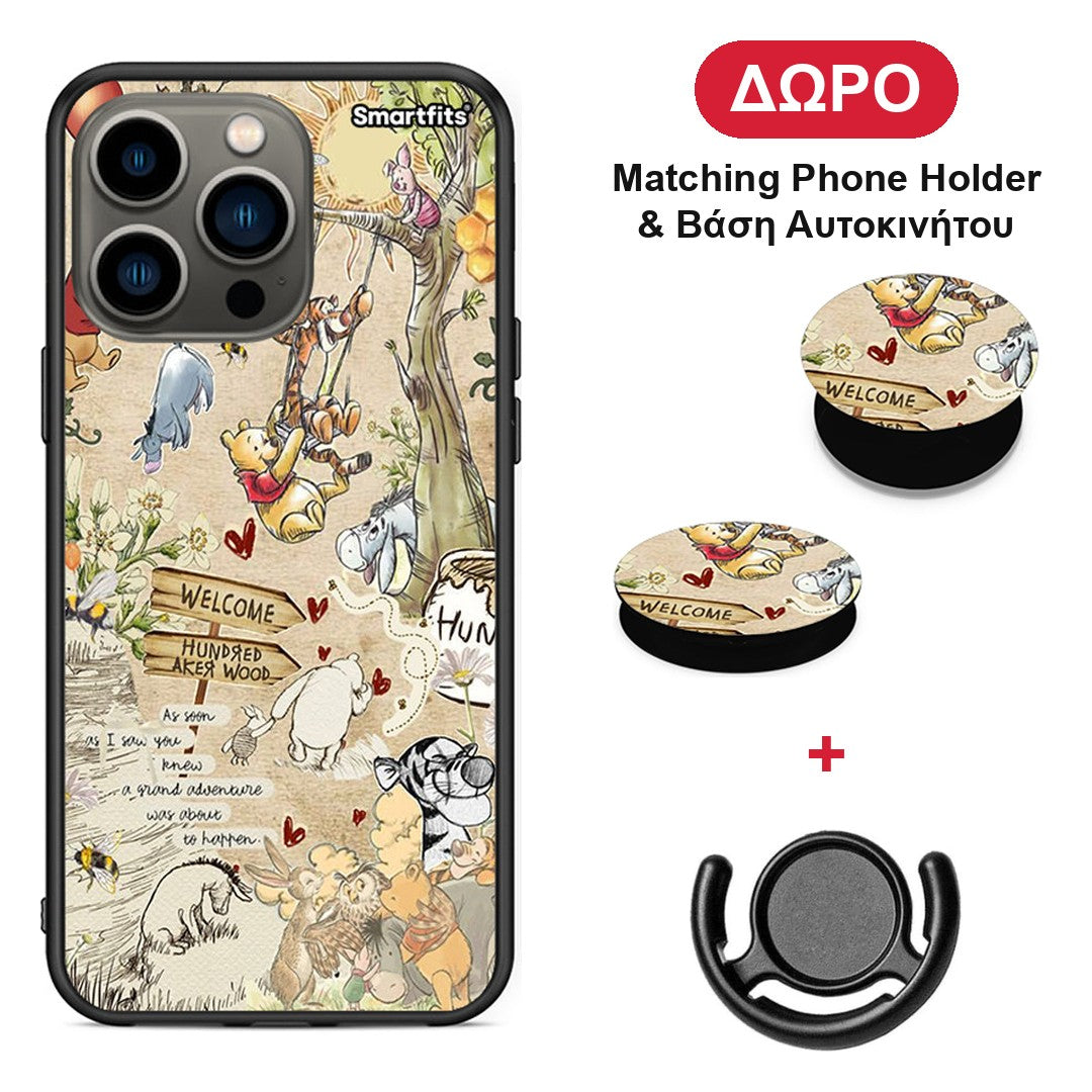 Happy Friends - iPhone 13 Pro θήκη + Δώρο Phone Holder & Βάση Αυτοκινήτου