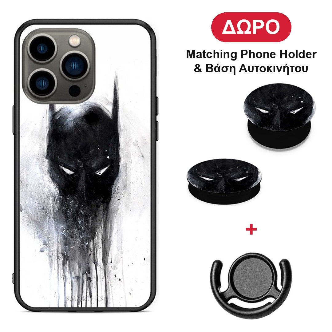 Hero Paint Bat - iPhone 13 Pro θήκη + Δώρο Phone Holder & Βάση Αυτοκινήτου