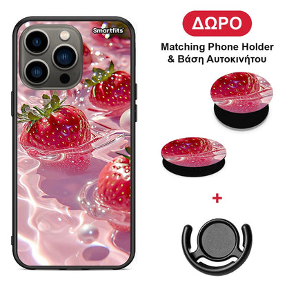 Juicy Strawberries - iPhone 13 Pro θήκη + Δώρο Phone Holder & Βάση Αυτοκινήτου