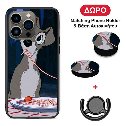 Lady And Tramp 1 - iPhone 13 Pro θήκη + Δώρο Phone Holder & Βάση Αυτοκινήτου