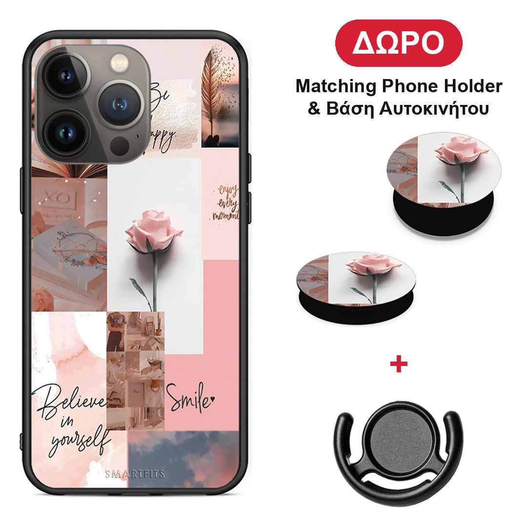 Aesthetic Collage - iPhone 13 Pro Max θήκη + Δώρο Phone Holder & Βάση Αυτοκινήτου