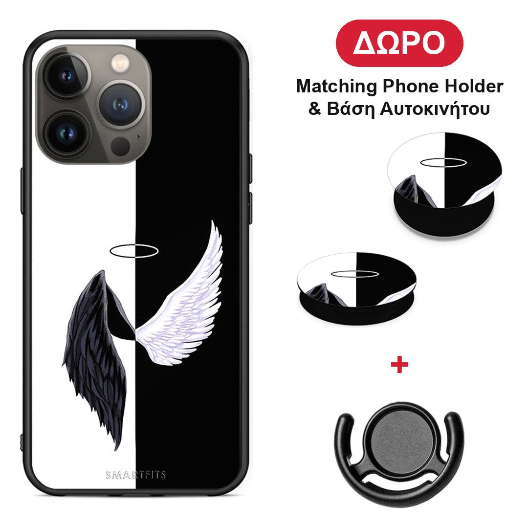 Angels Demons - iPhone 13 Pro Max θήκη + Δώρο Phone Holder & Βάση Αυτοκινήτου