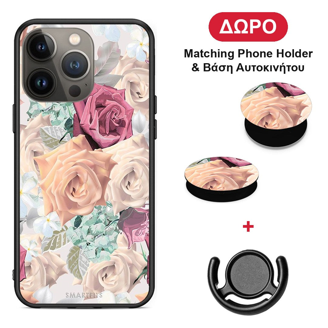 Floral Bouquet - iPhone 13 Pro Max θήκη + Δώρο Phone Holder & Βάση Αυτοκινήτου
