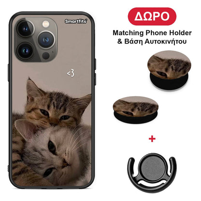 Cats In Love - iPhone 13 Pro Max θήκη + Δώρο Phone Holder & Βάση Αυτοκινήτου