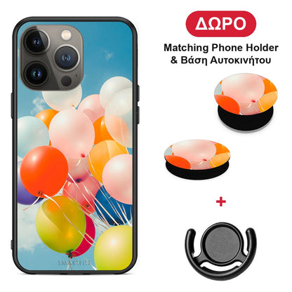 Colorful Balloons - iPhone 13 Pro Max θήκη + Δώρο Phone Holder & Βάση Αυτοκινήτου