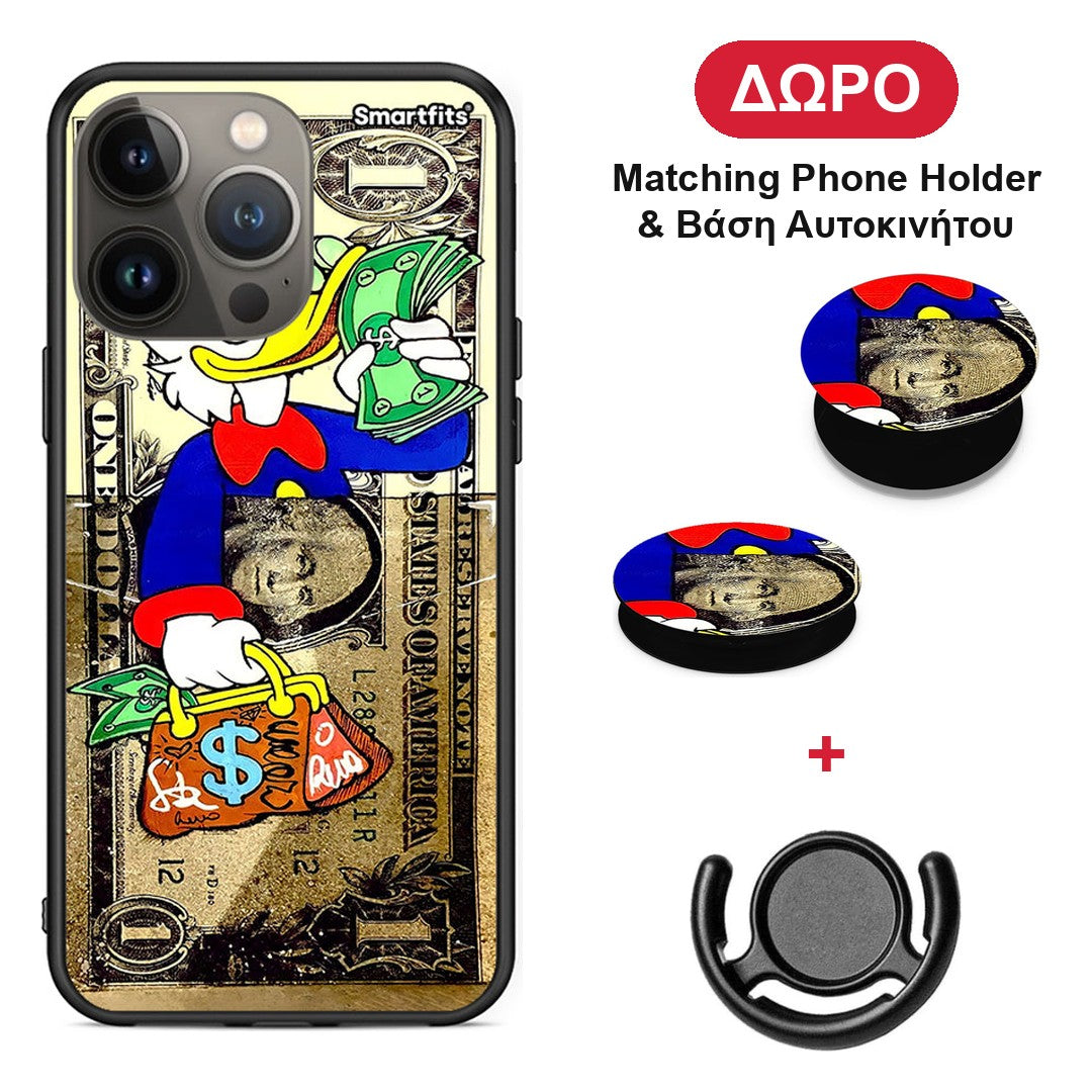 Duck Money - iPhone 13 Pro Max θήκη + Δώρο Phone Holder & Βάση Αυτοκινήτου