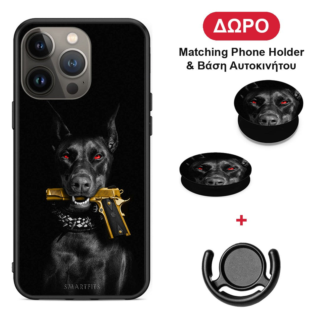 Golden Gun - iPhone 13 Pro Max θήκη + Δώρο Phone Holder & Βάση Αυτοκινήτου
