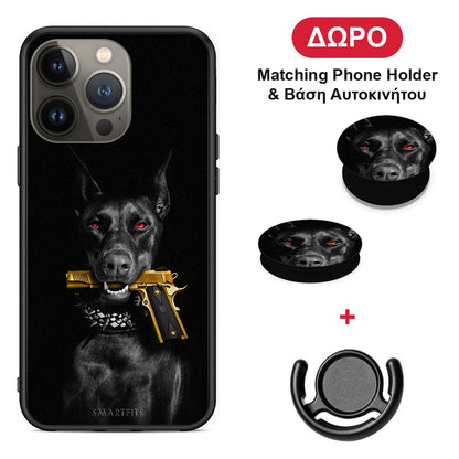 Golden Gun - iPhone 13 Pro Max θήκη + Δώρο Phone Holder & Βάση Αυτοκινήτου