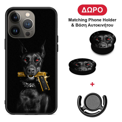 Golden Gun - iPhone 13 Pro Max θήκη + Δώρο Phone Holder & Βάση Αυτοκινήτου