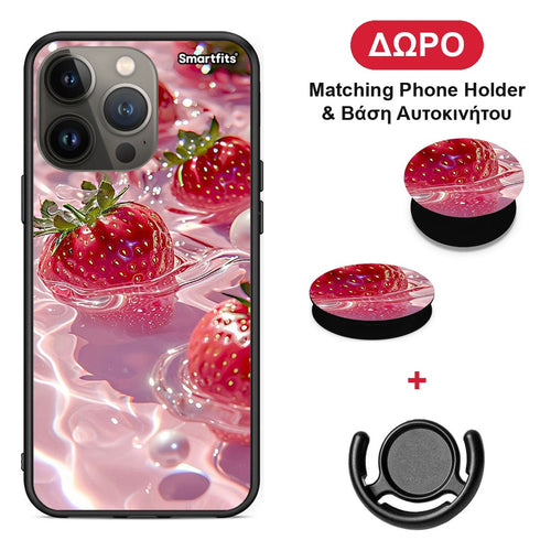 Juicy Strawberries - iPhone 13 Pro Max θήκη + Δώρο Phone Holder & Βάση Αυτοκινήτου