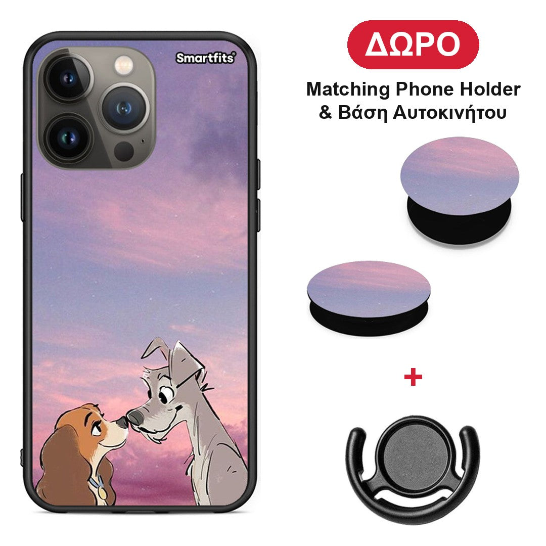 Lady And Tramp - iPhone 13 Pro Max θήκη + Δώρο Phone Holder & Βάση Αυτοκινήτου